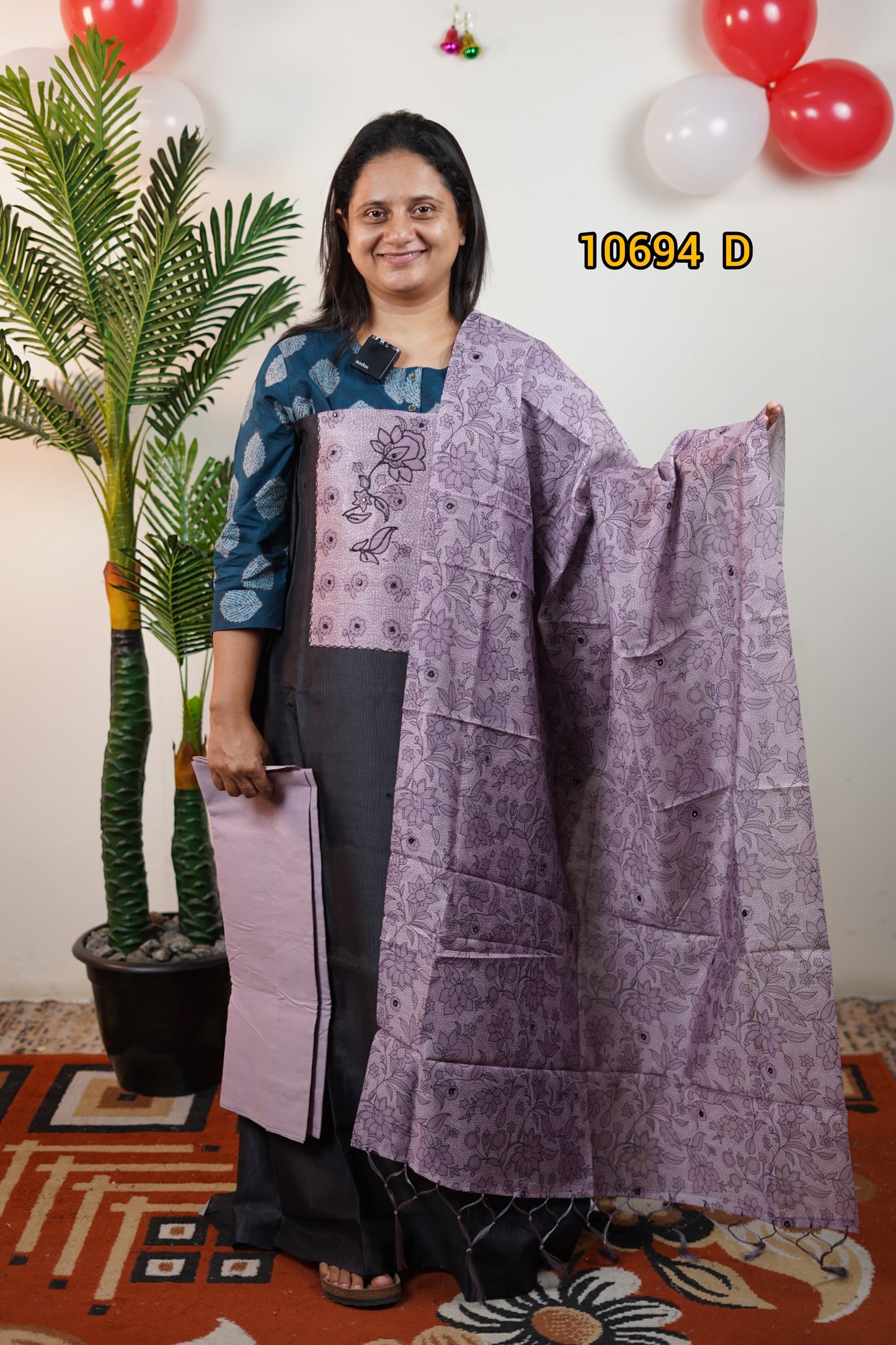 Soft chandheri silk unstitched salwar suits 10694