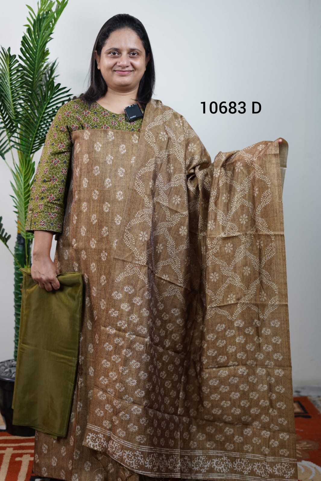 Semi tussar silk unstitched salwar suits 10683