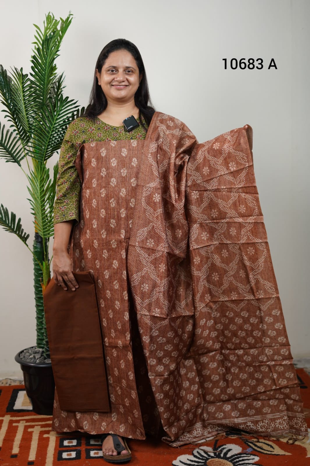 Semi tussar silk unstitched salwar suits 10683