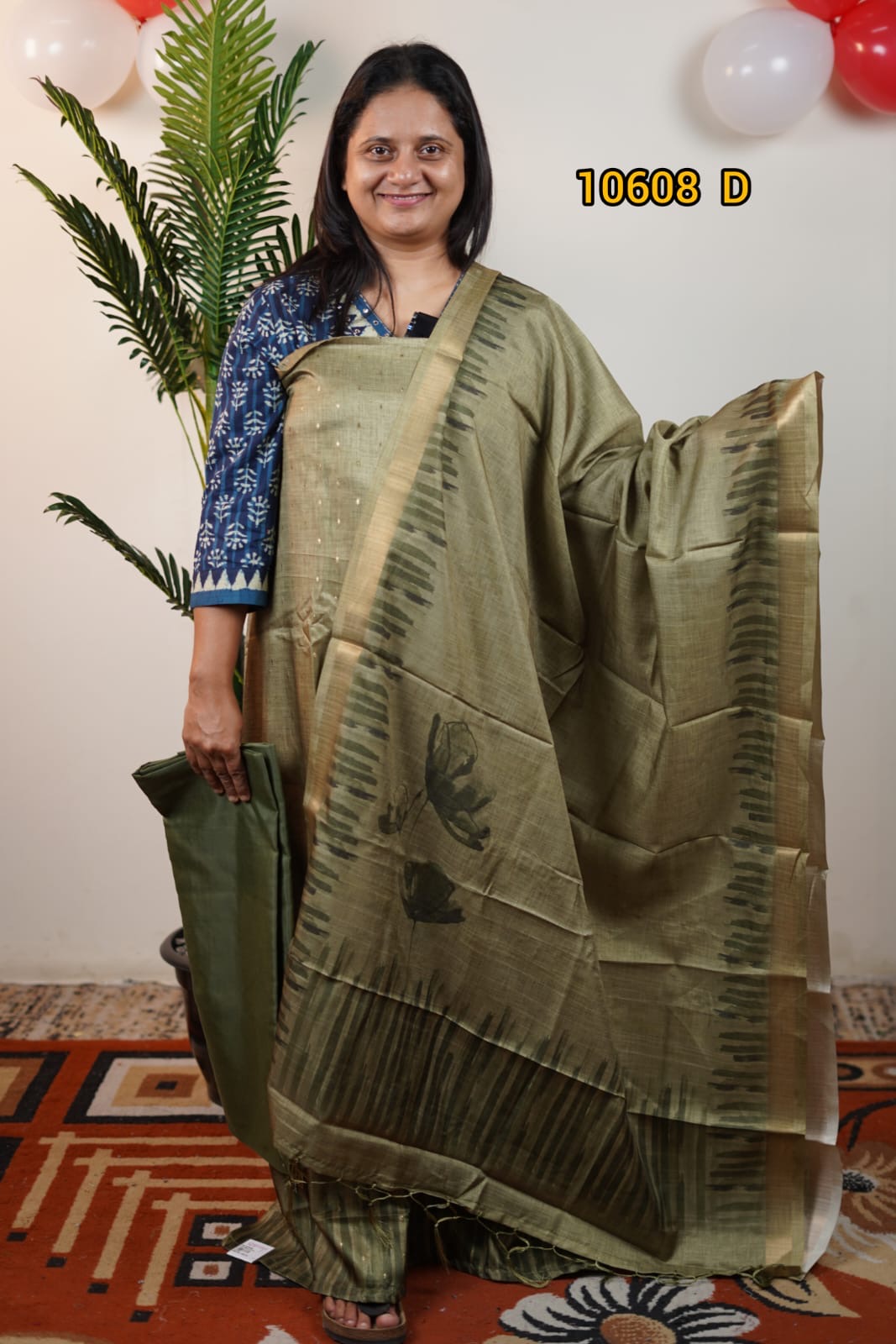 Semi tussar unstitched salwar suit 10608