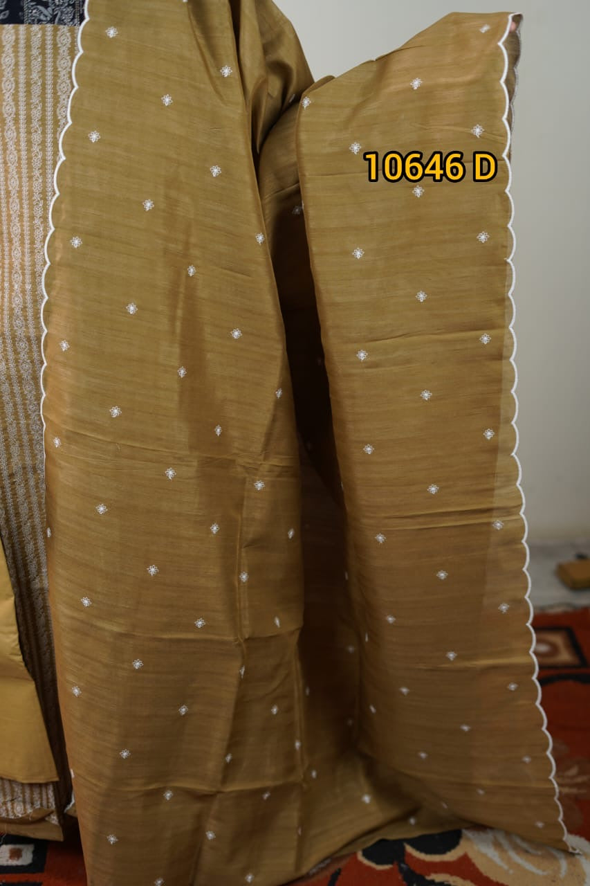 Semi tussar unstitched salwar suits 10646