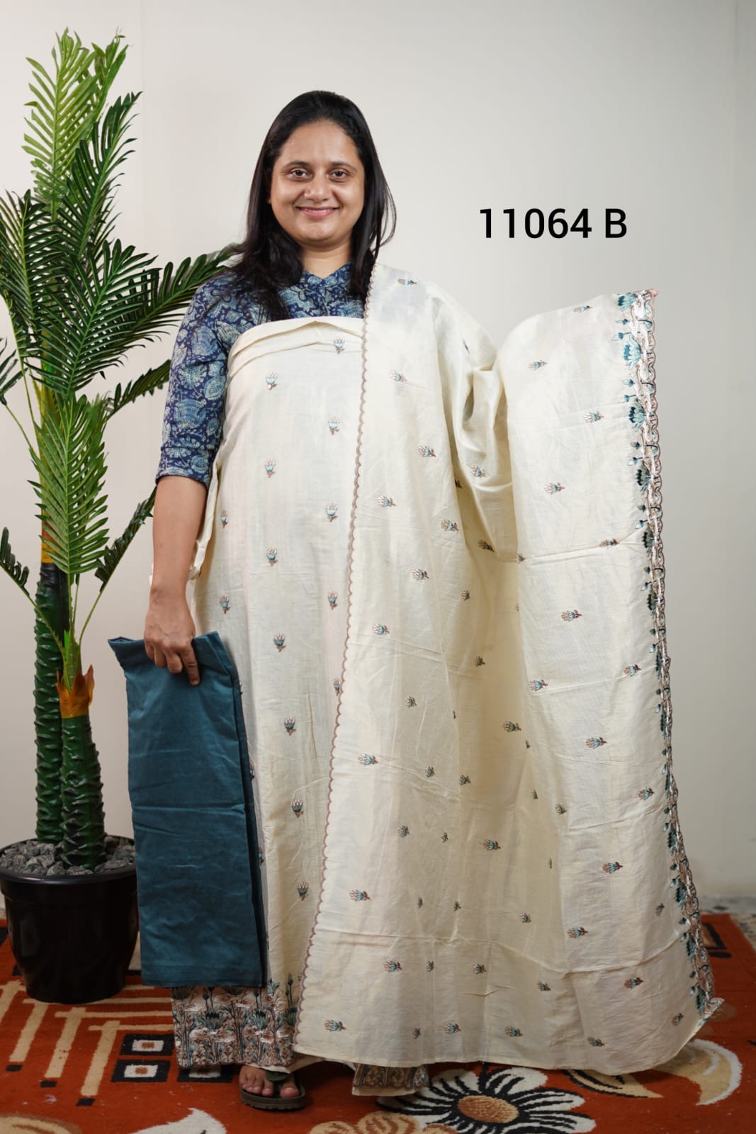 Tissue silk unstitched salwar suits 11064