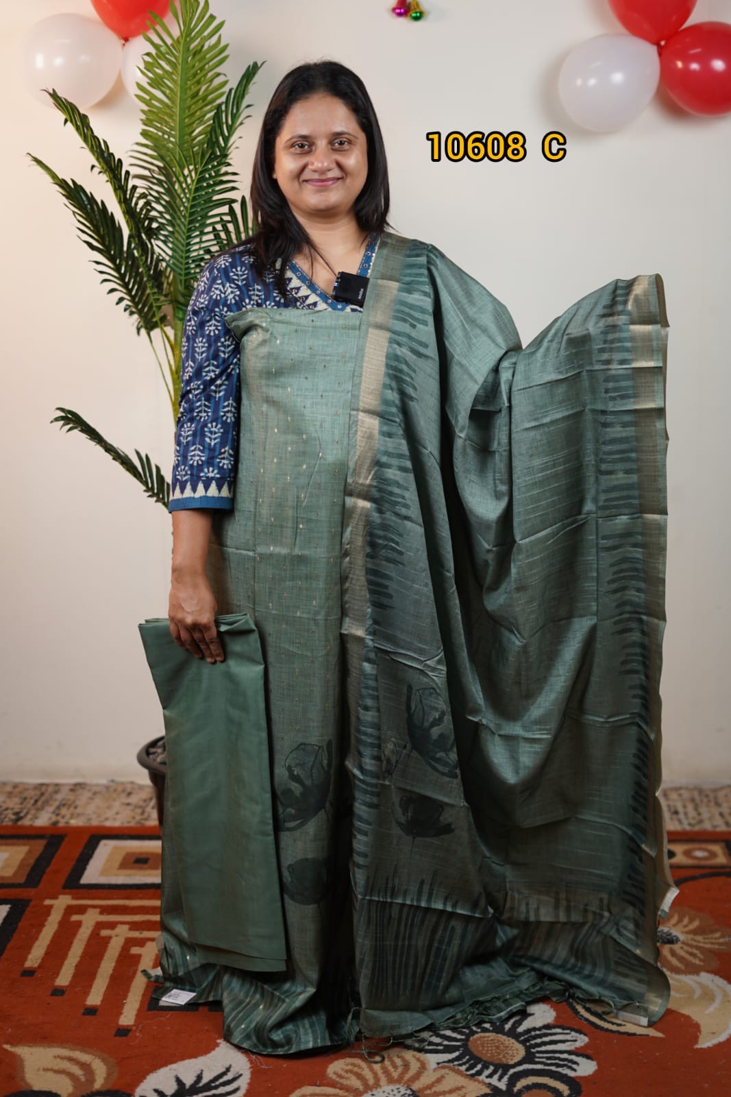 Semi tussar unstitched salwar suit 10608