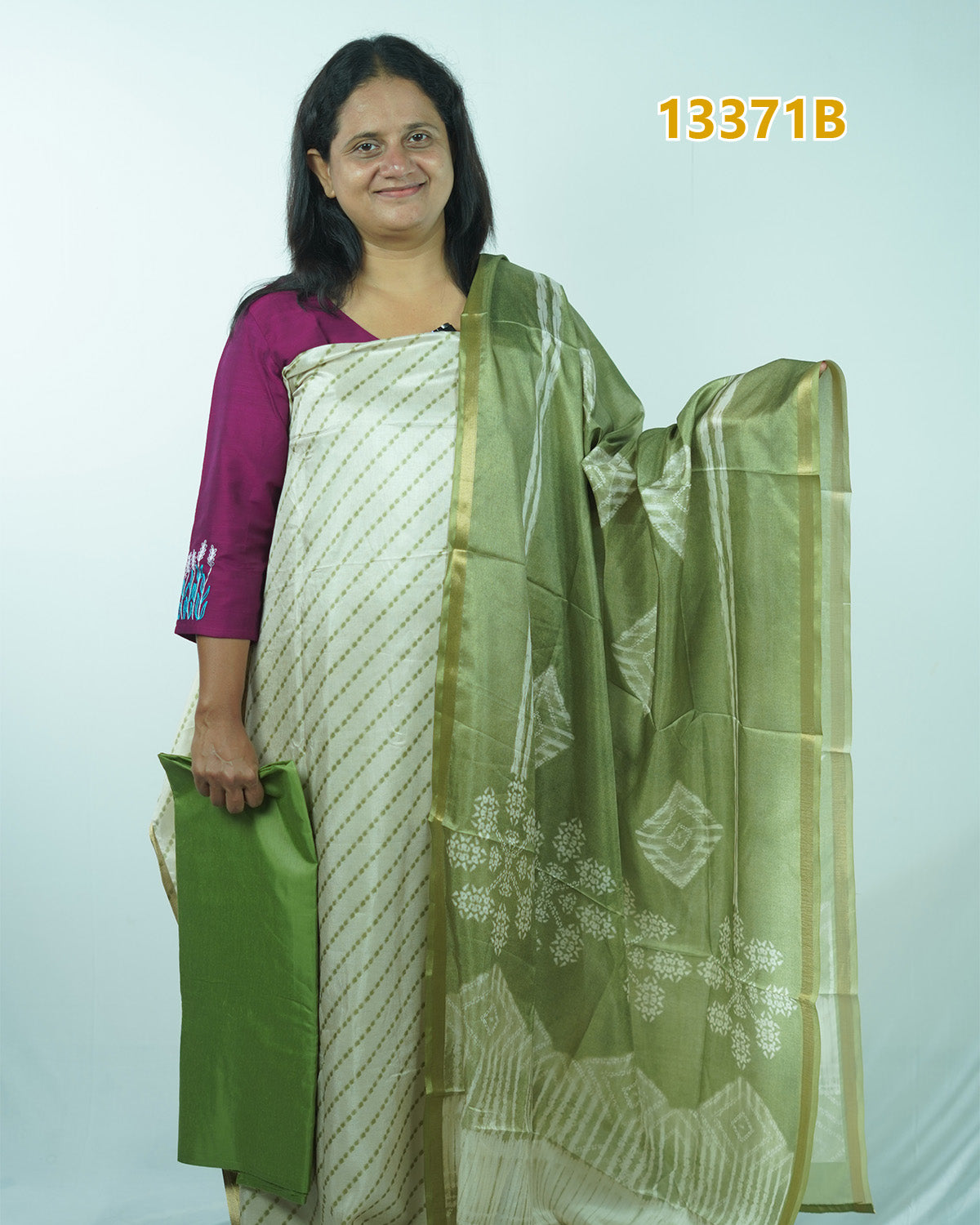 Semi Tussar Unstitched Salwar Suits 13371