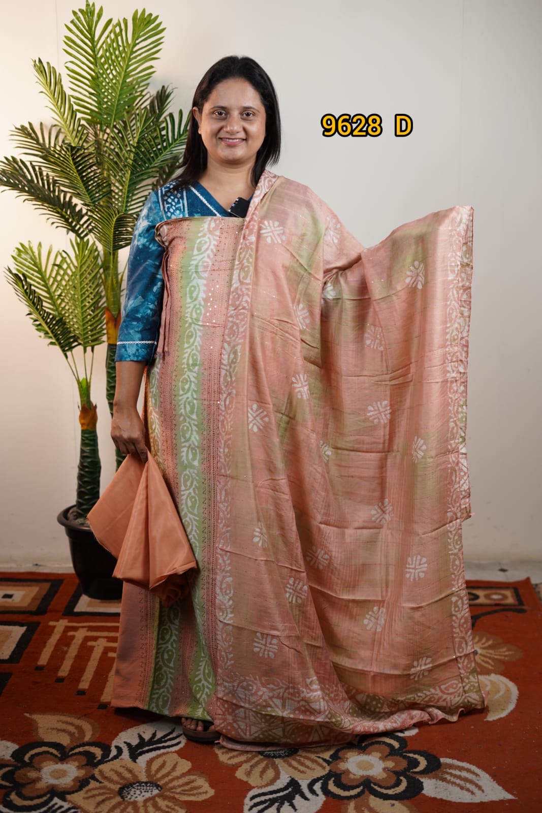 Batik print cotton unstitched salwar suits 9628