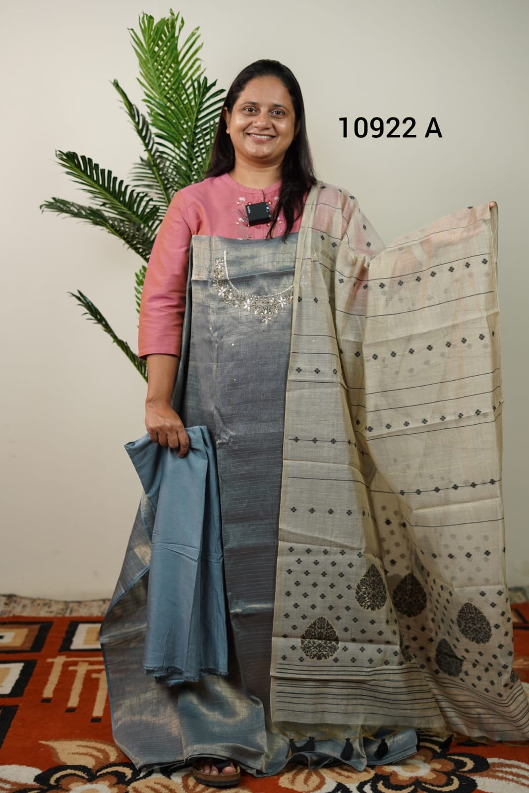 Tissue silk fabrics party wear unstitched sawar suits 10922