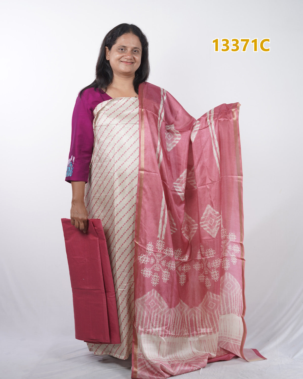 Semi Tussar Unstitched Salwar Suits 13371