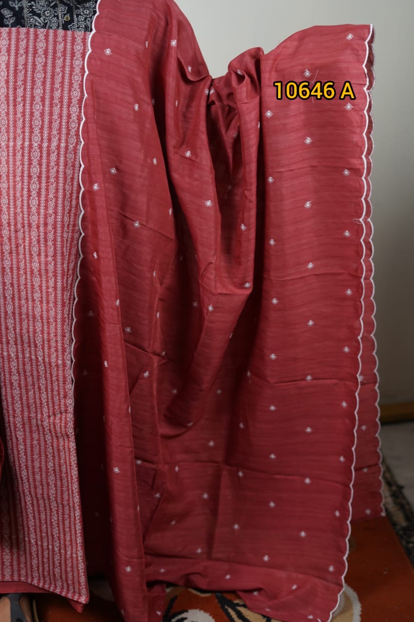 Semi tussar unstitched salwar suits 10646