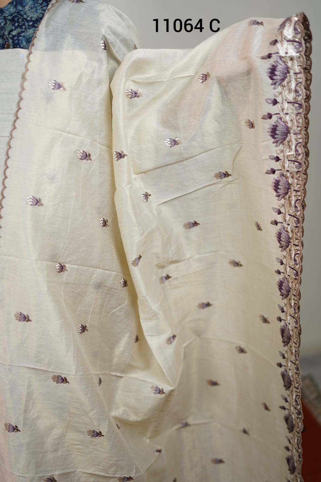 Tissue silk unstitched salwar suits 11064