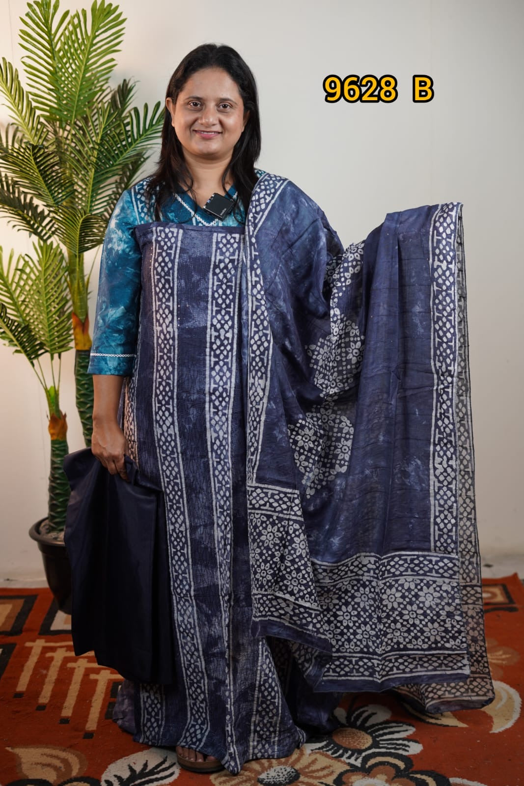 Batik print cotton unstitched salwar suits 9628