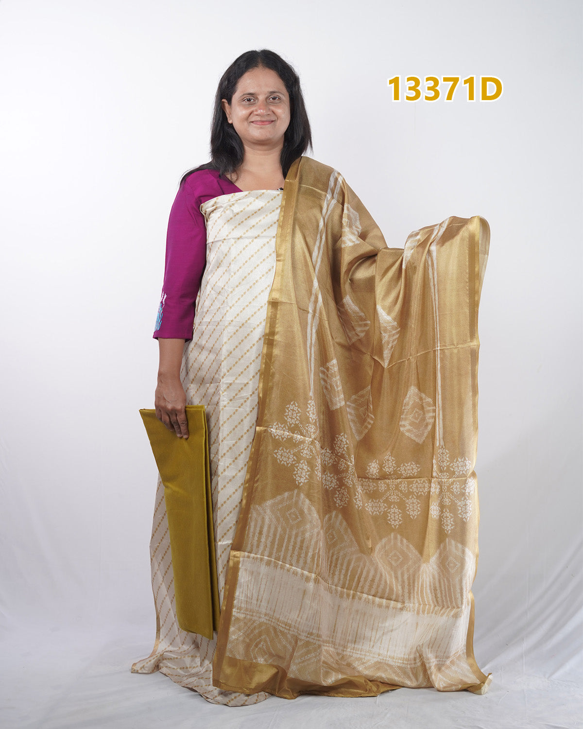 Semi Tussar Unstitched Salwar Suits 13371