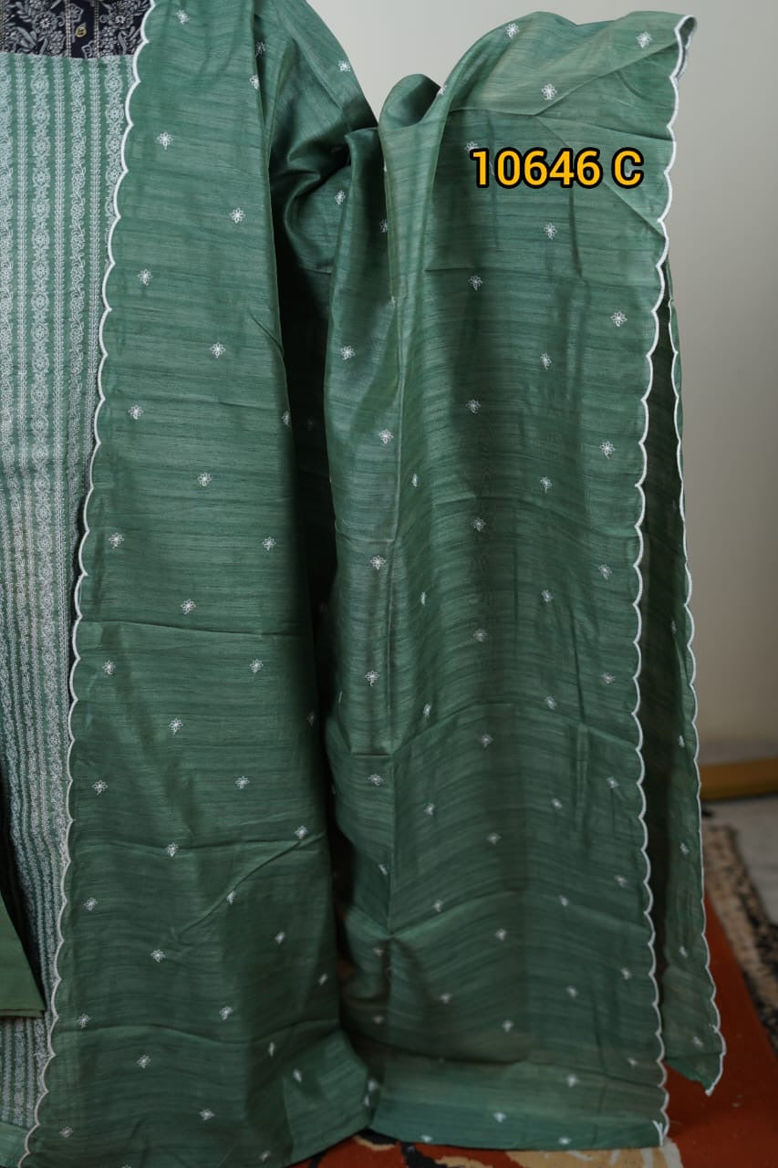 Semi tussar unstitched salwar suits 10646