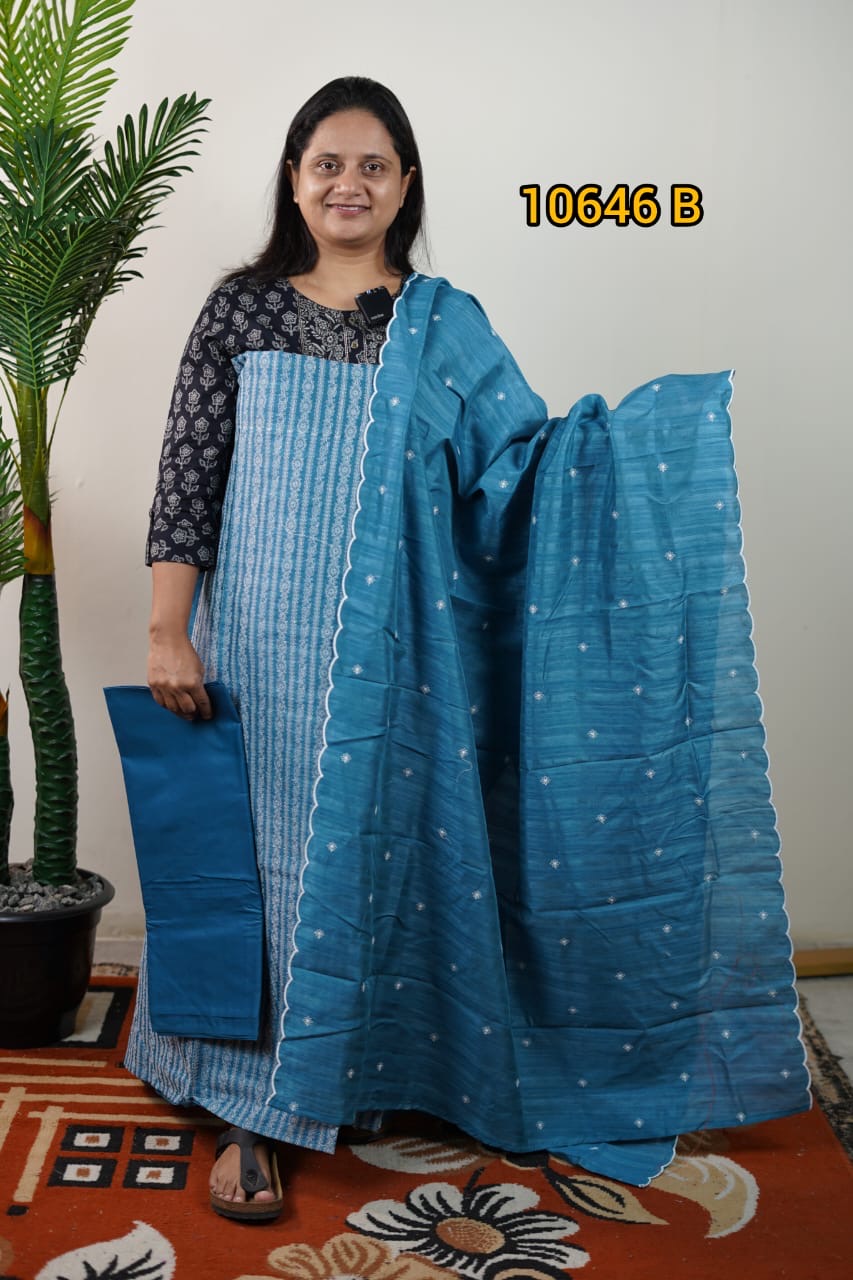 Semi tussar unstitched salwar suits 10646