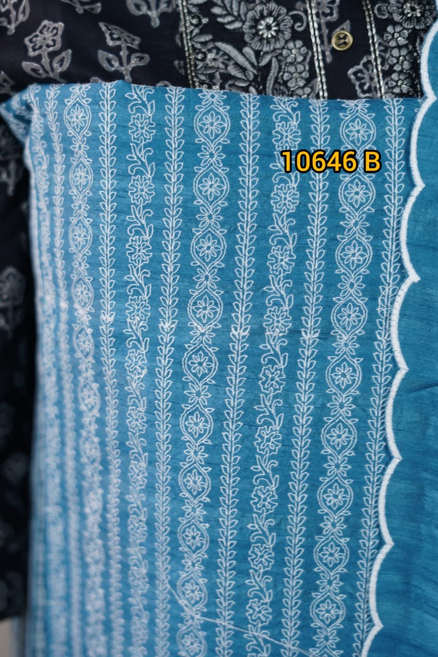 Semi tussar unstitched salwar suits 10646