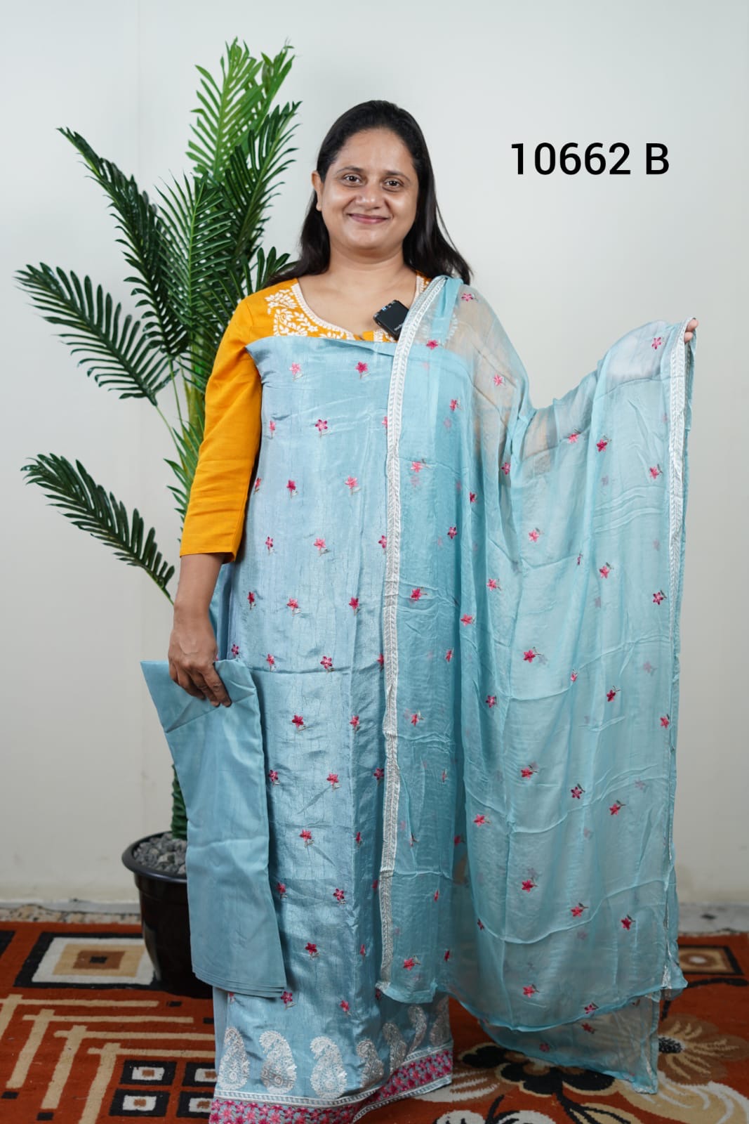 Vichitra silk unstitched salwar Suit 10662