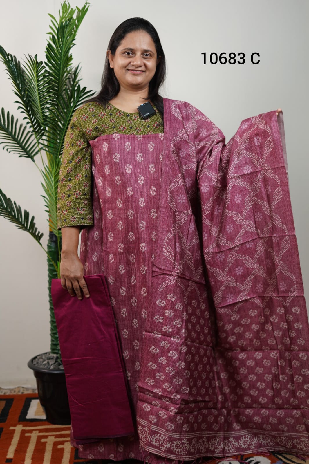 Semi tussar silk unstitched salwar suits 10683