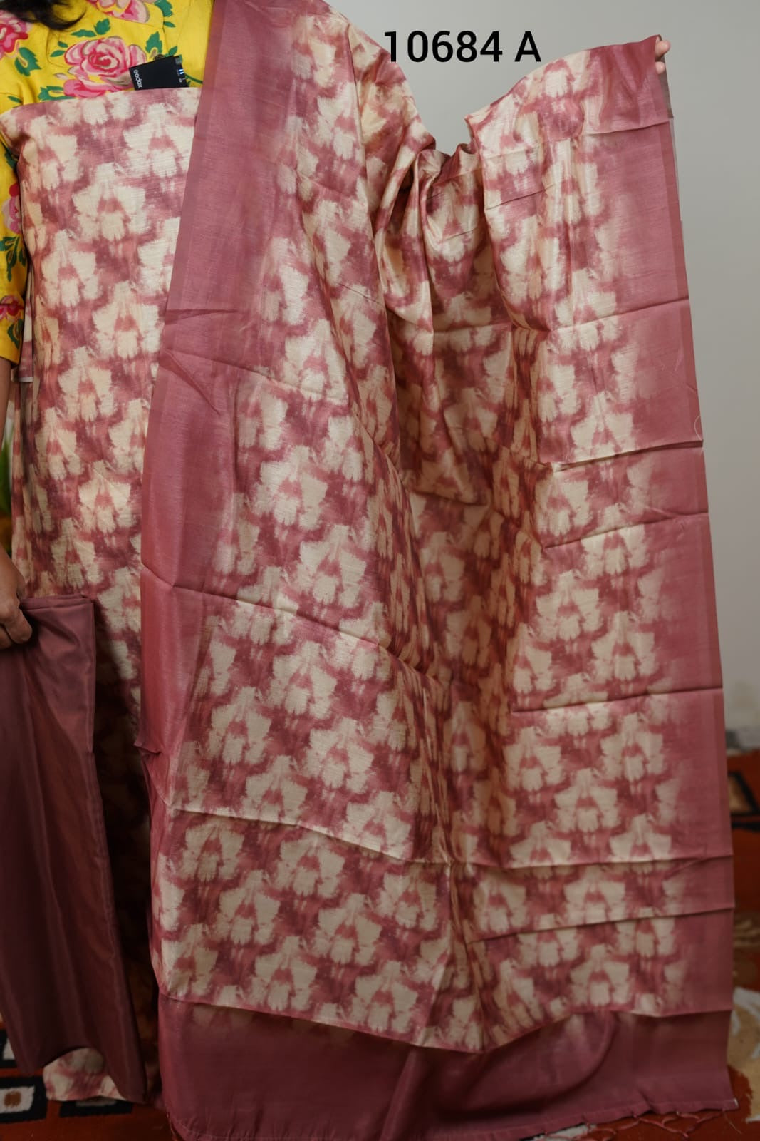 Semi tussar silk unstitched salwar suits 10684