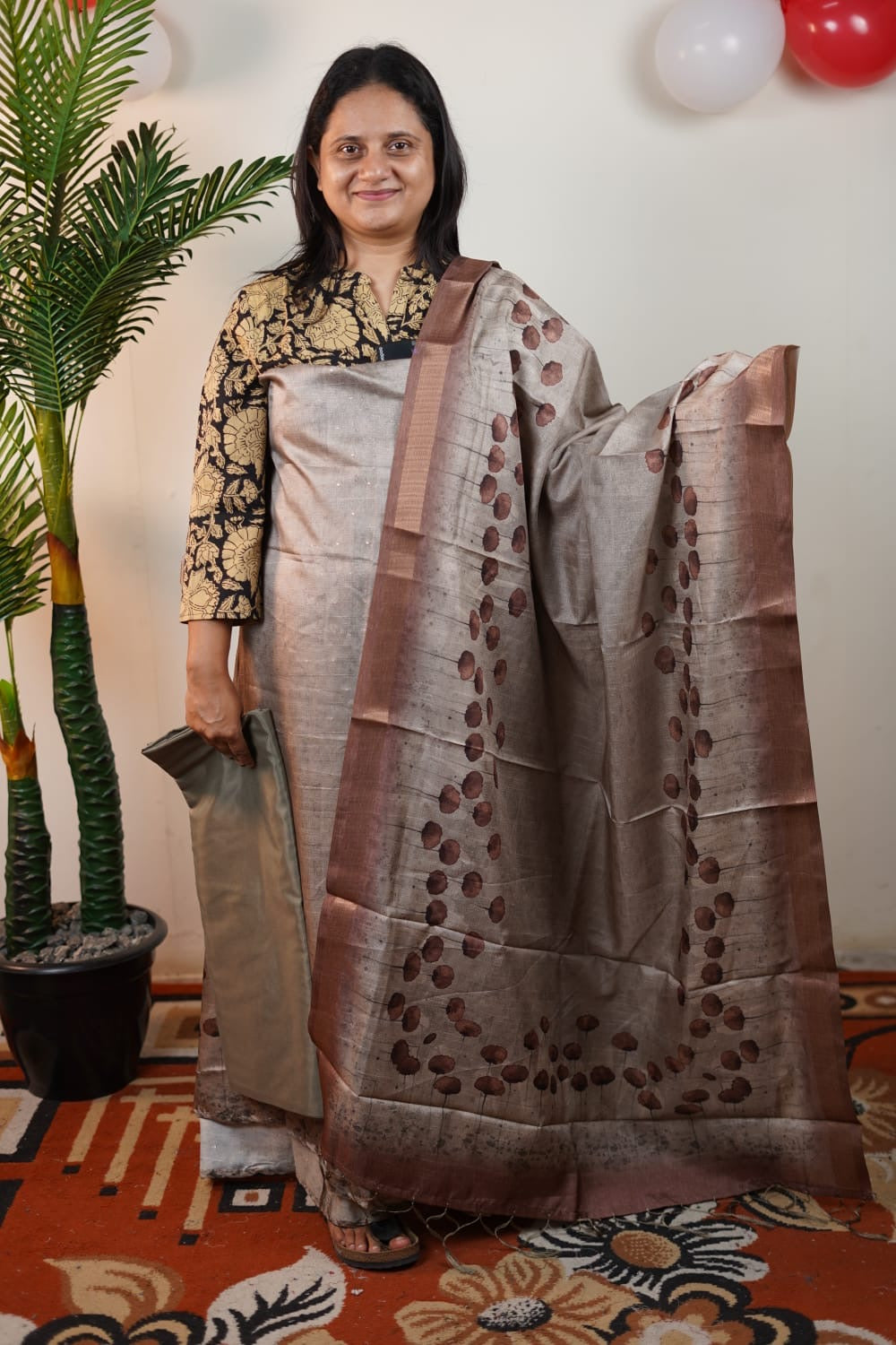 Semi Tussar Unstitched Salwar Suits 10613