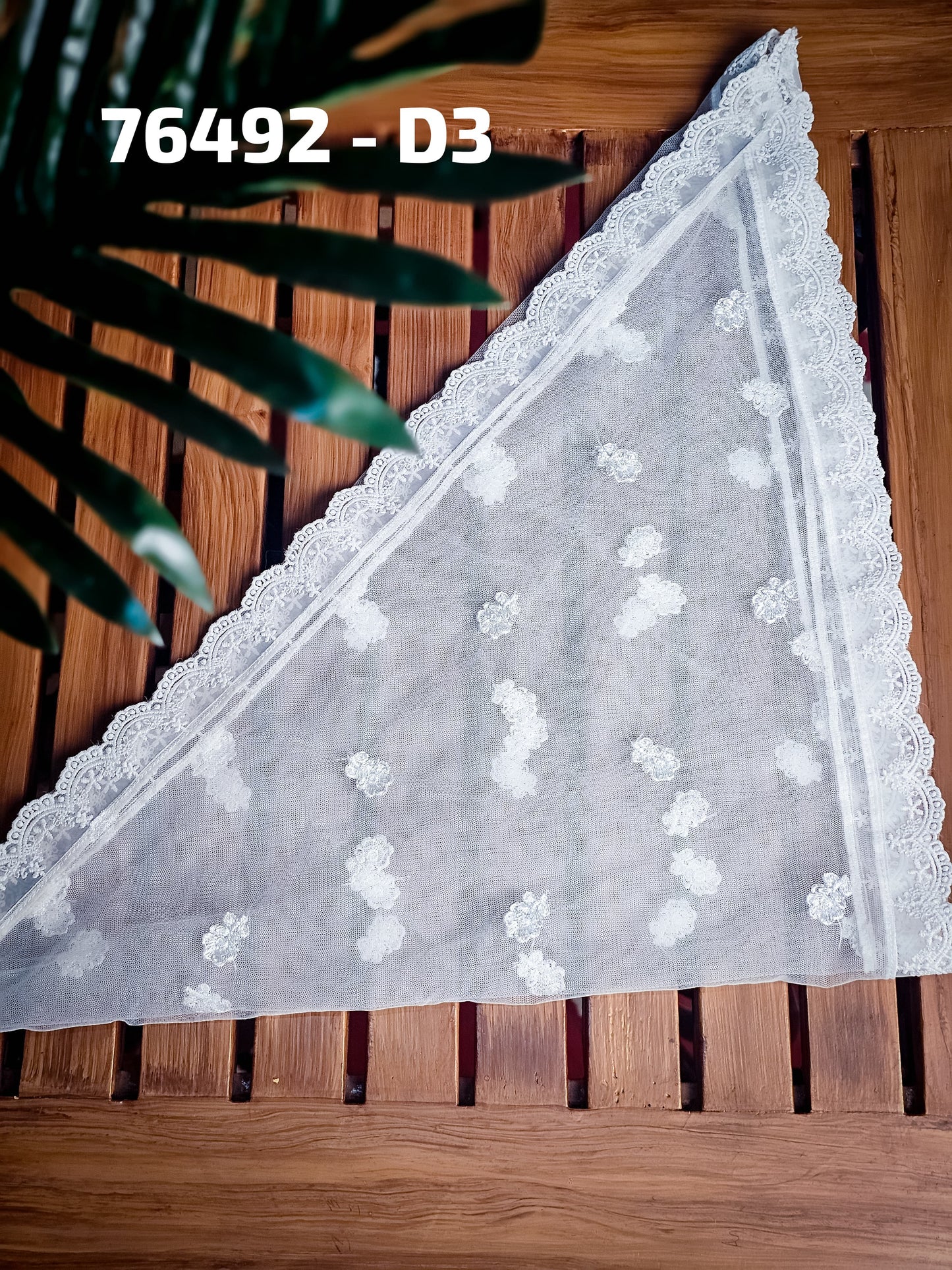 Lace Church Veil Scarf – Triangle Mantilla Head Covering | Code: 76492 D