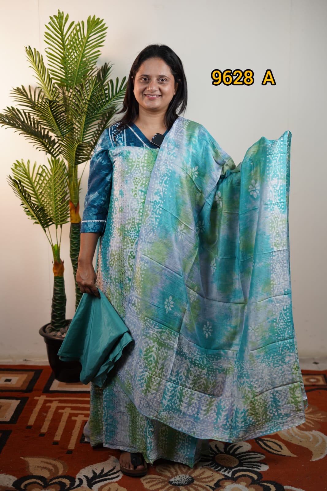 Batik print cotton unstitched salwar suits 9628