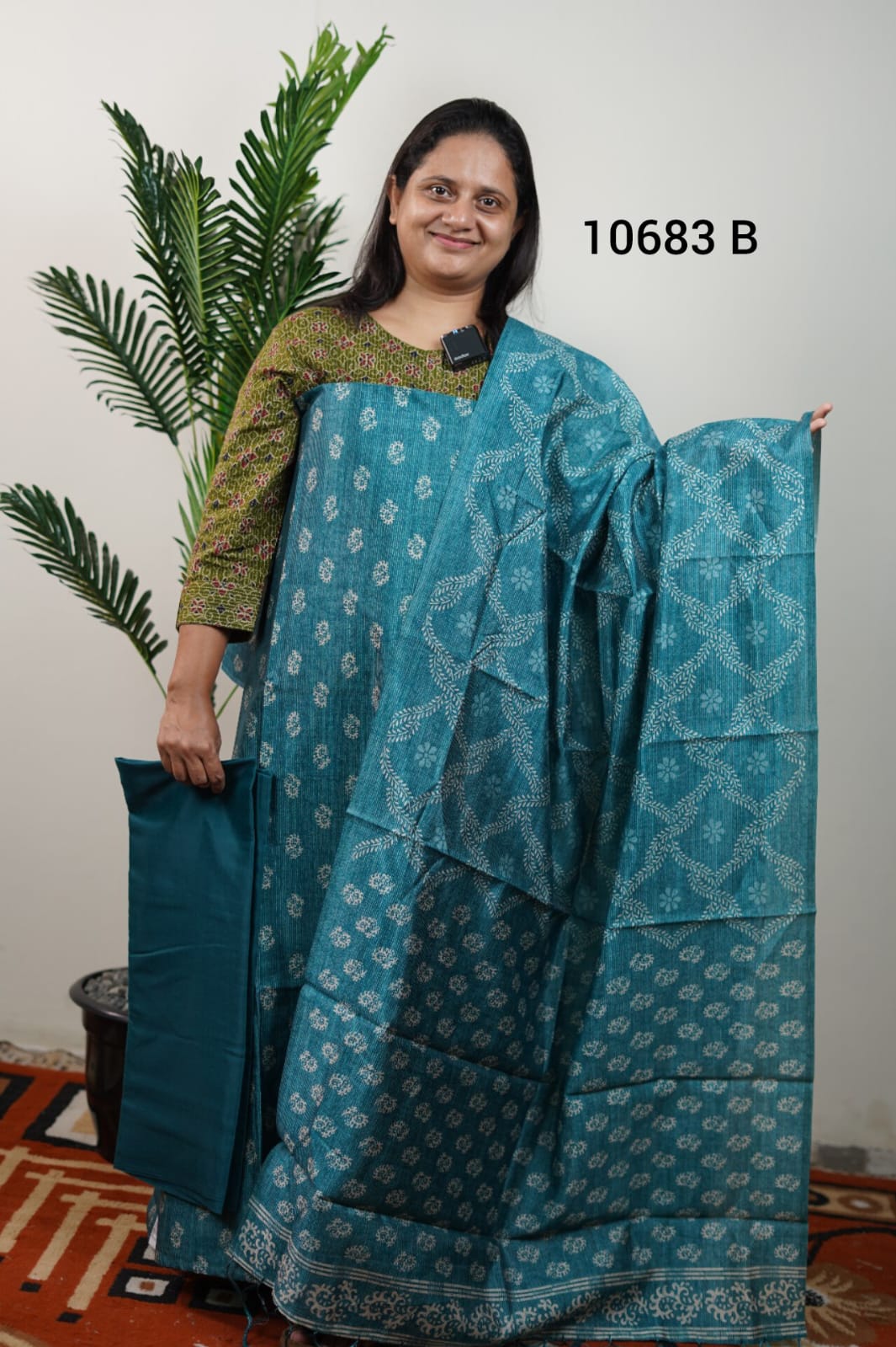 Semi tussar silk unstitched salwar suits 10683