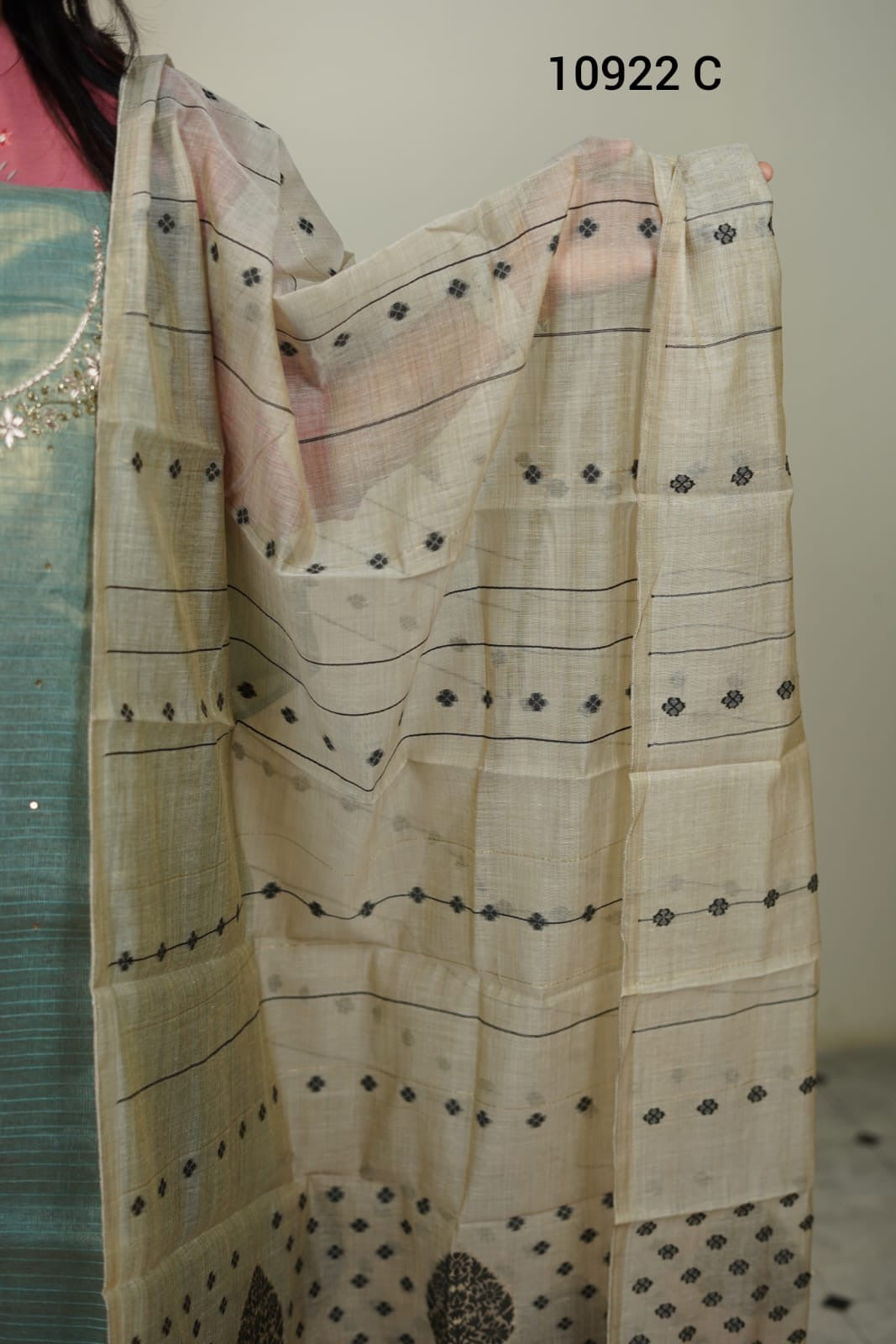 Tissue silk fabrics party wear unstitched sawar suits 10922