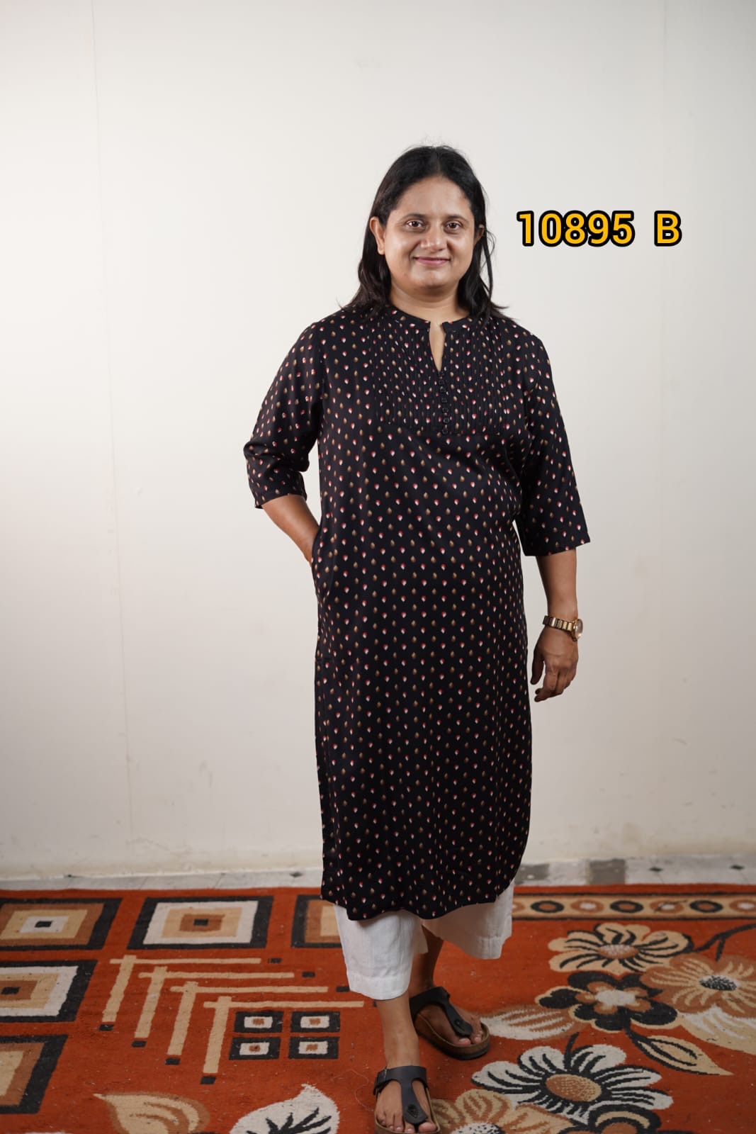 Printed Rayon kurthi 10895