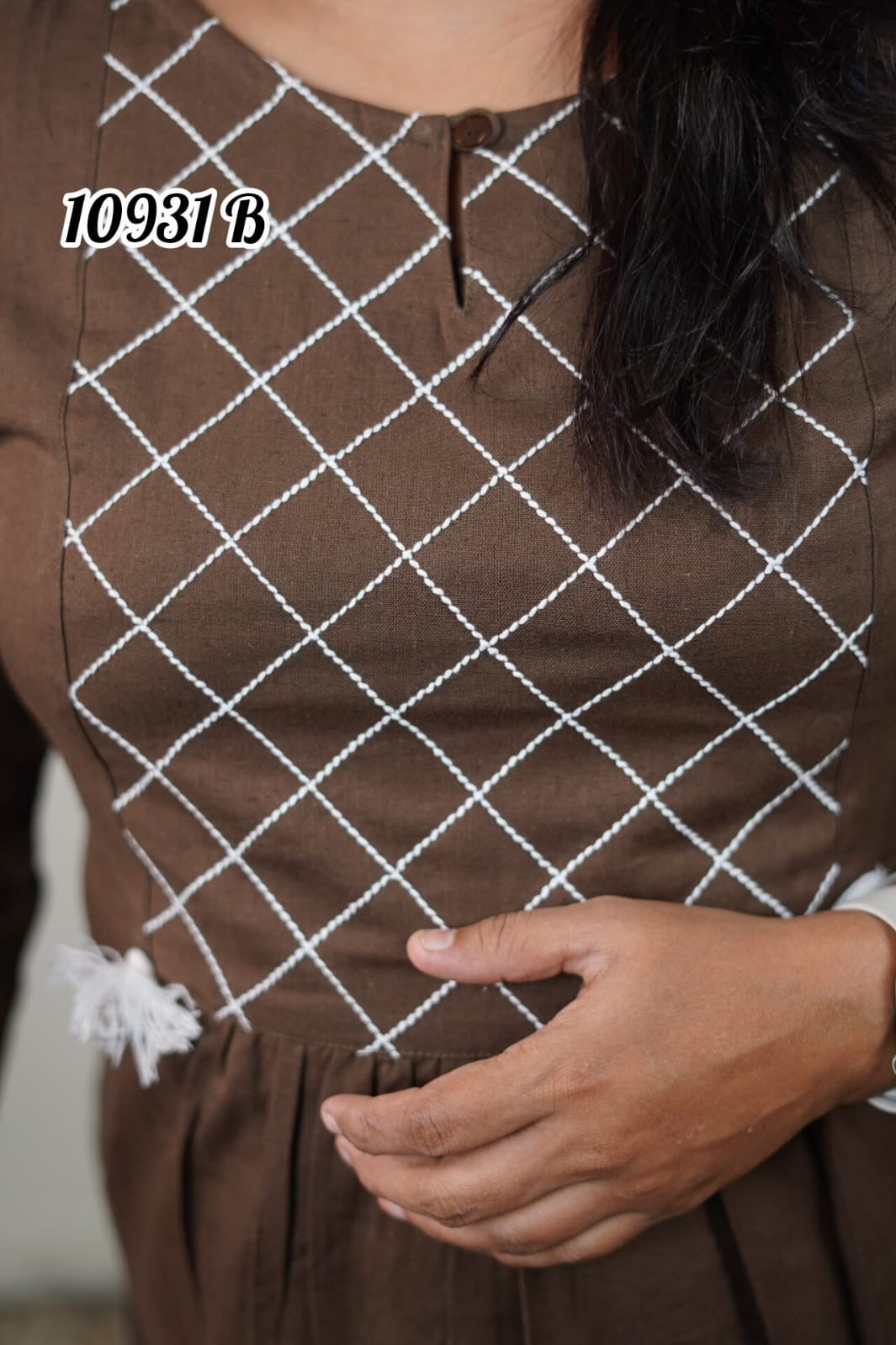 Flax cotton plain kurthi 10931