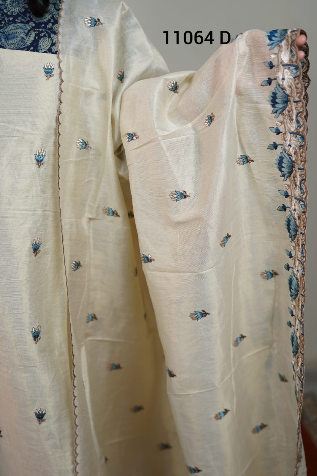 Tissue silk unstitched salwar suits 11064