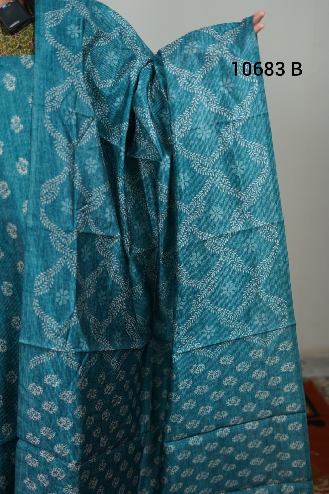 Semi tussar silk unstitched salwar suits 10683