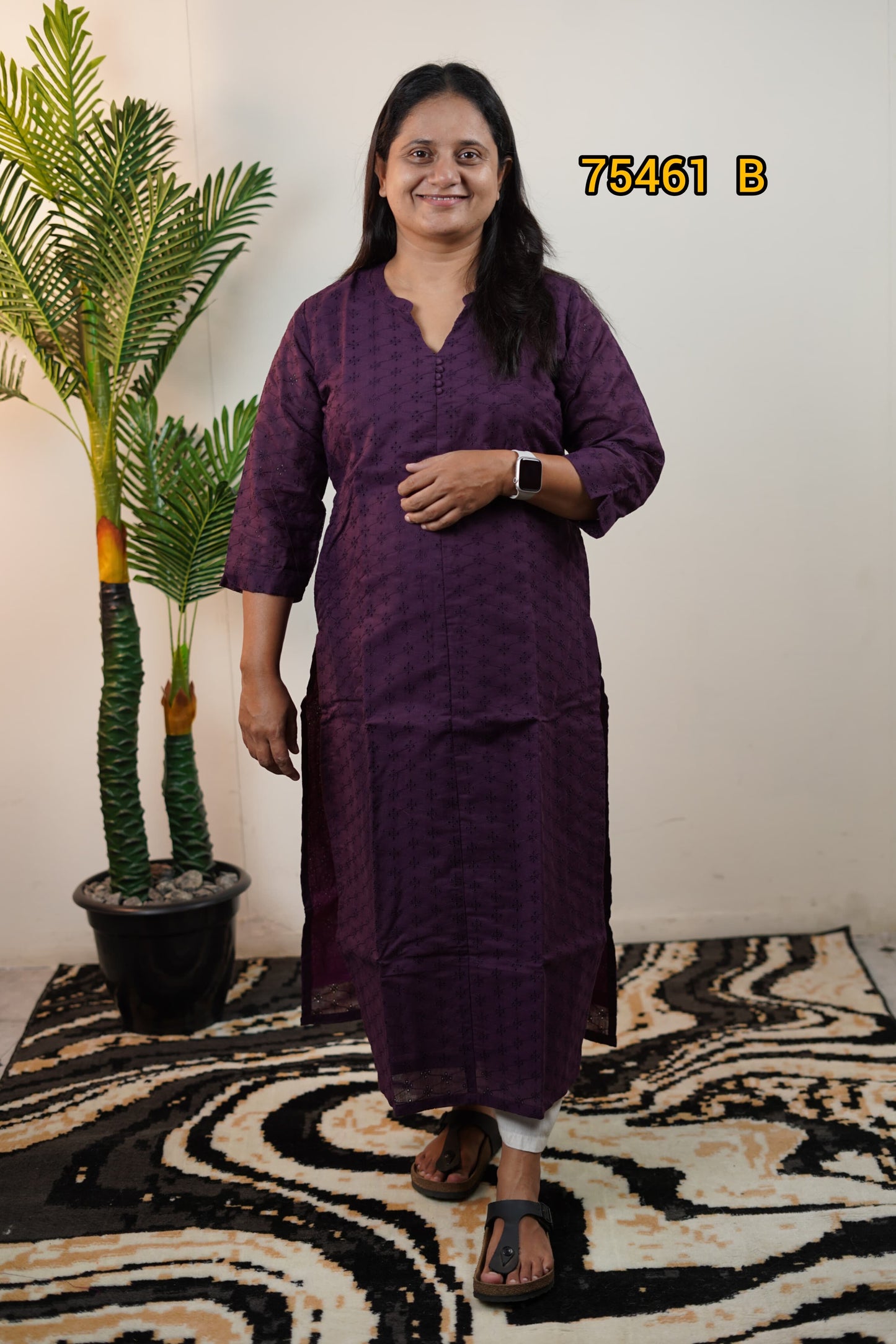 Ready to wear kurthi in Hakoba pattern 75461