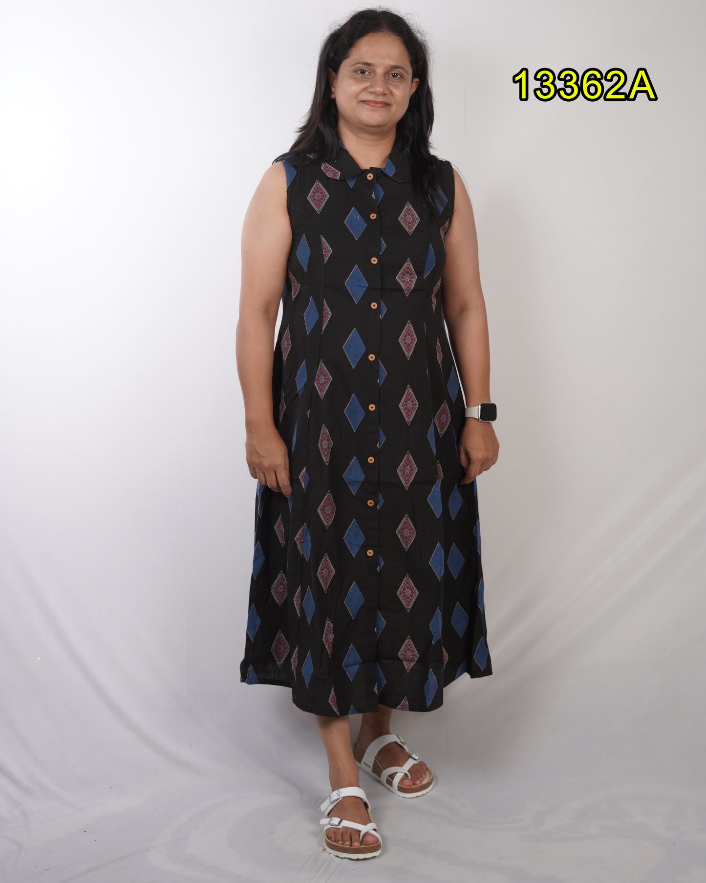 Flax Cotton Frock Kurthis (Code: 13362)