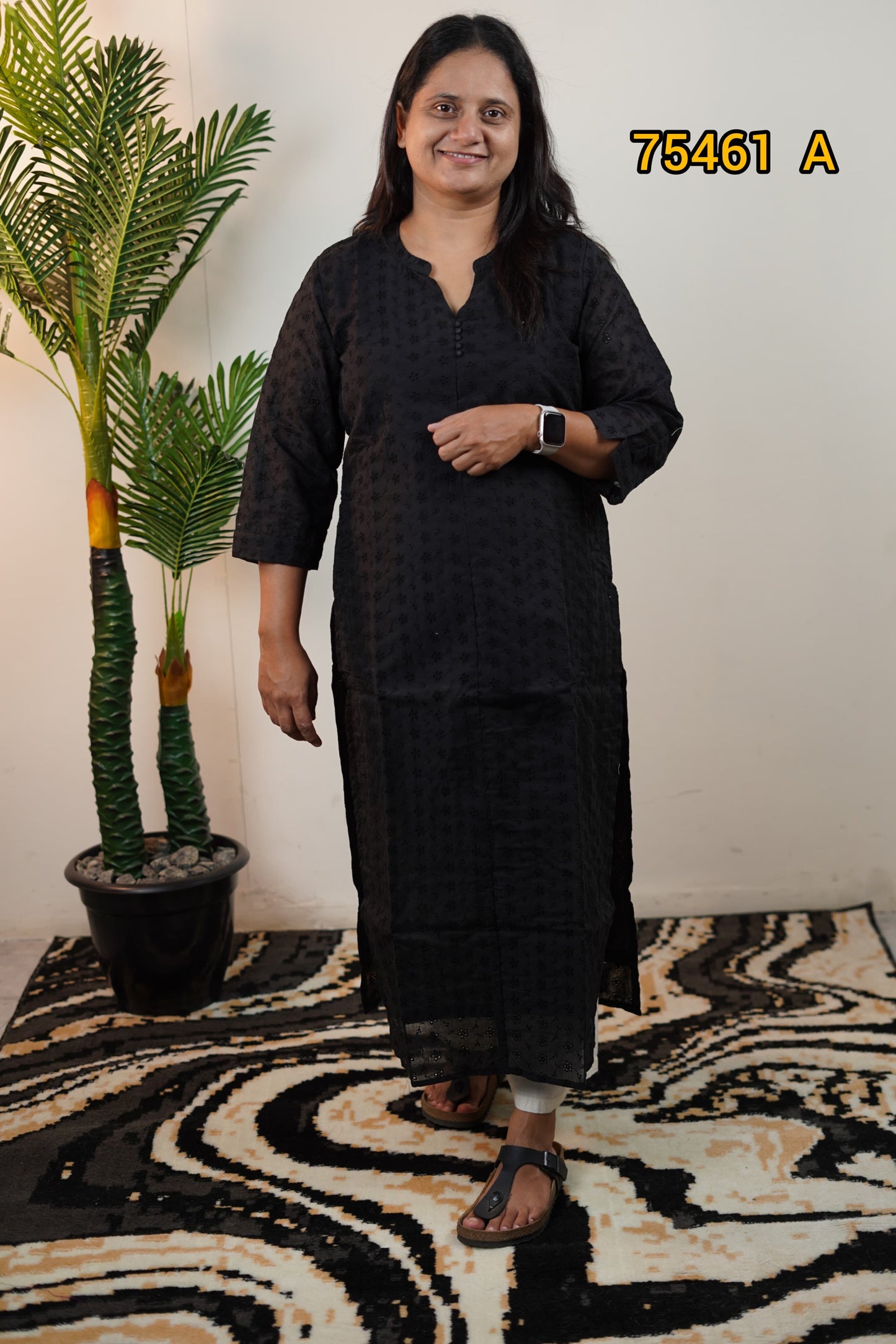 Ready to wear kurthi in Hakoba pattern 75461