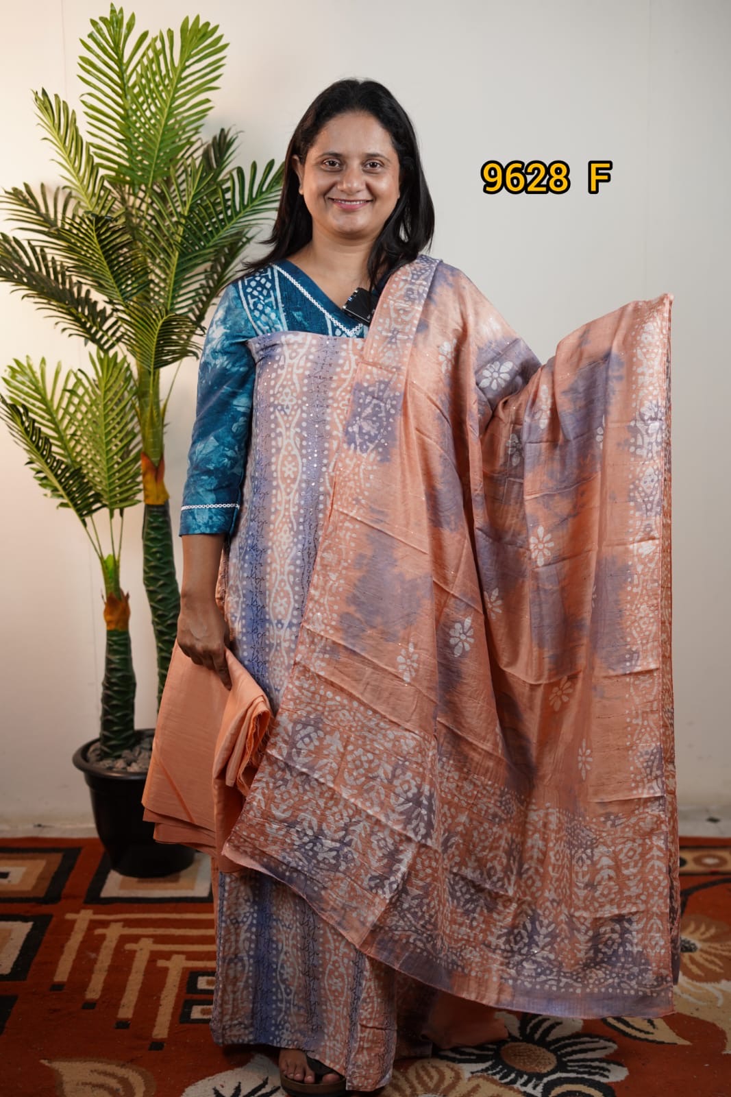 Batik print cotton unstitched salwar suits 9628