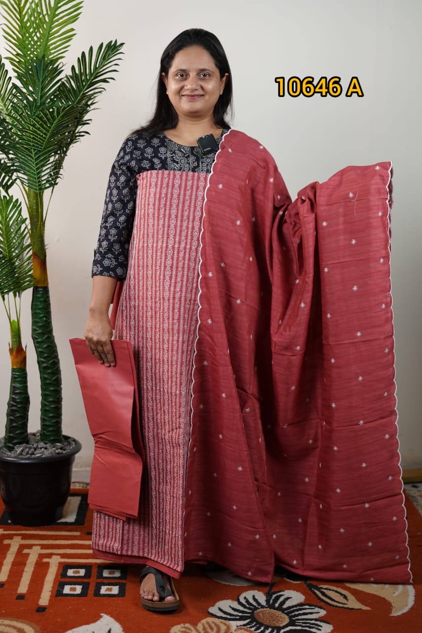 Semi tussar unstitched salwar suits 10646