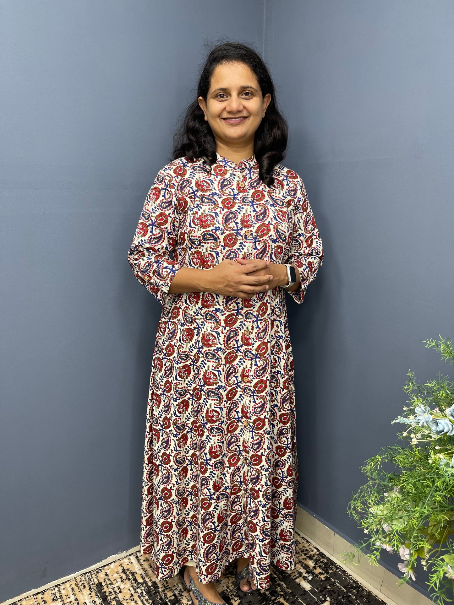 Kurthi D901 Daily wear Kalamkari Print no