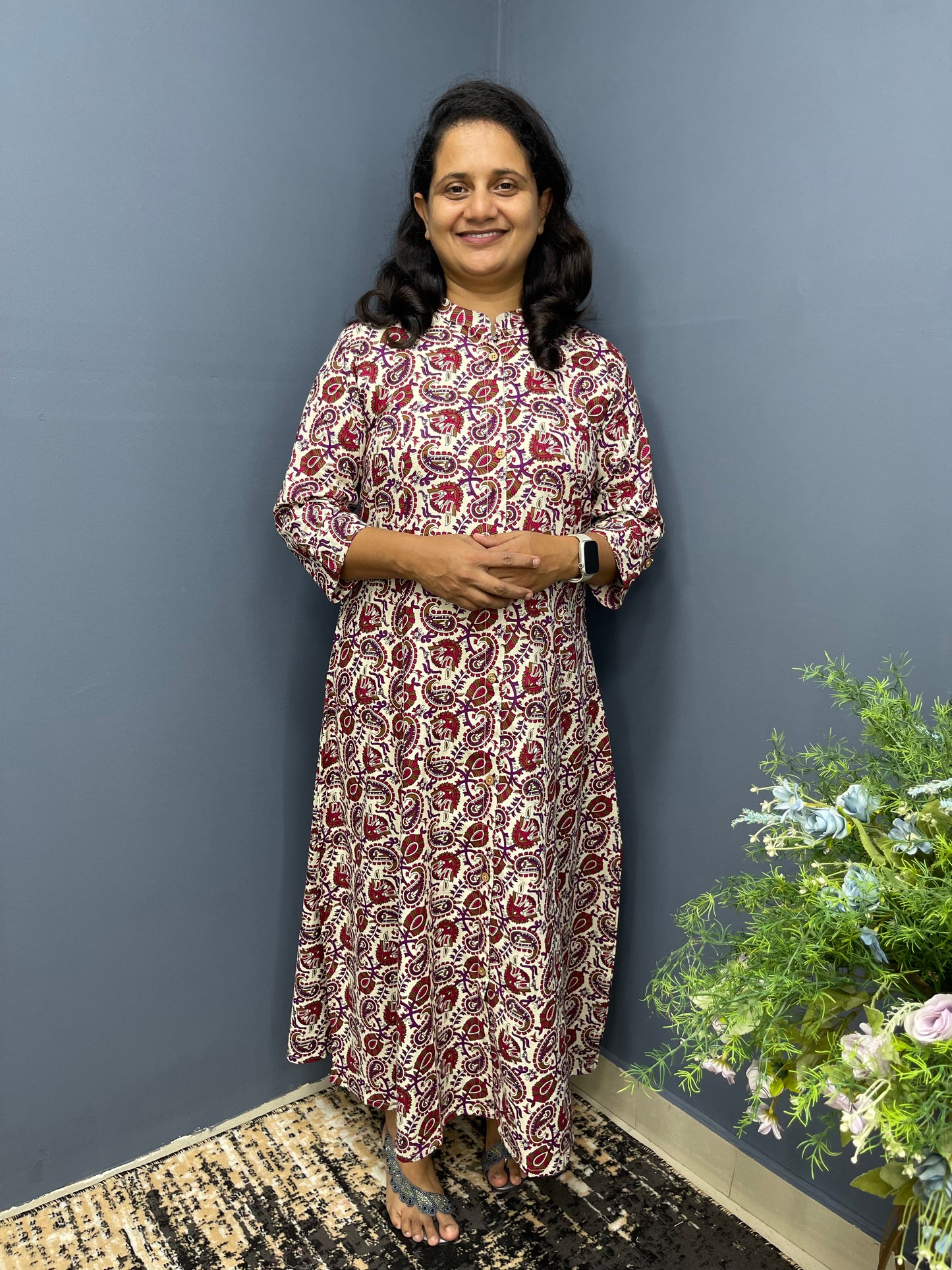 Kurthi D901 Daily wear Kalamkari Print no