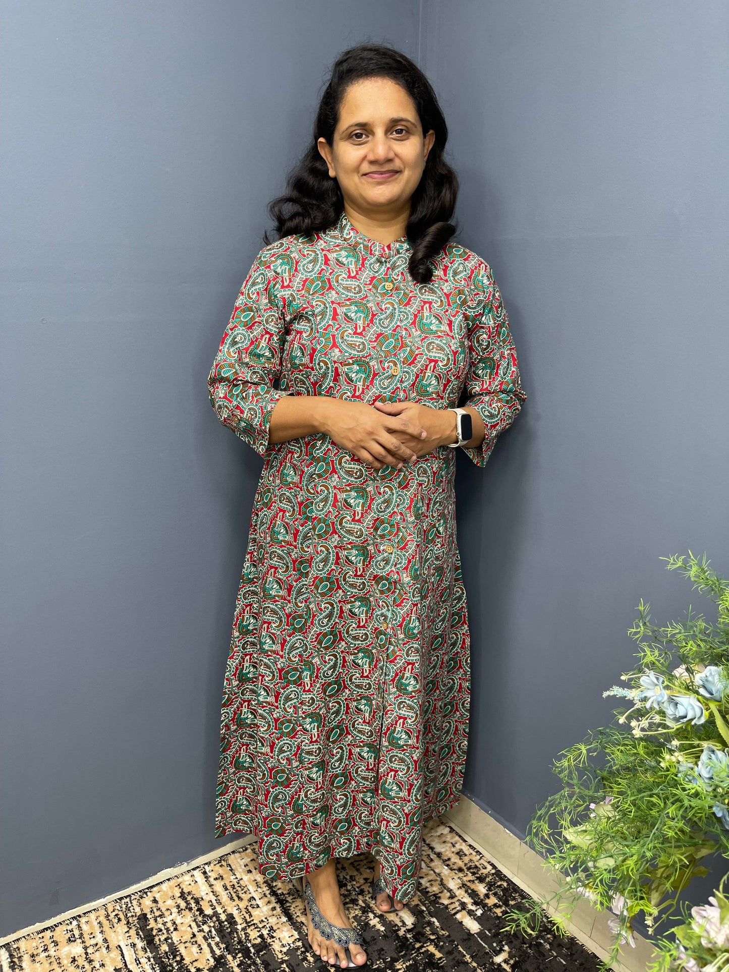 Kurthi D901 Daily wear Kalamkari Print no
