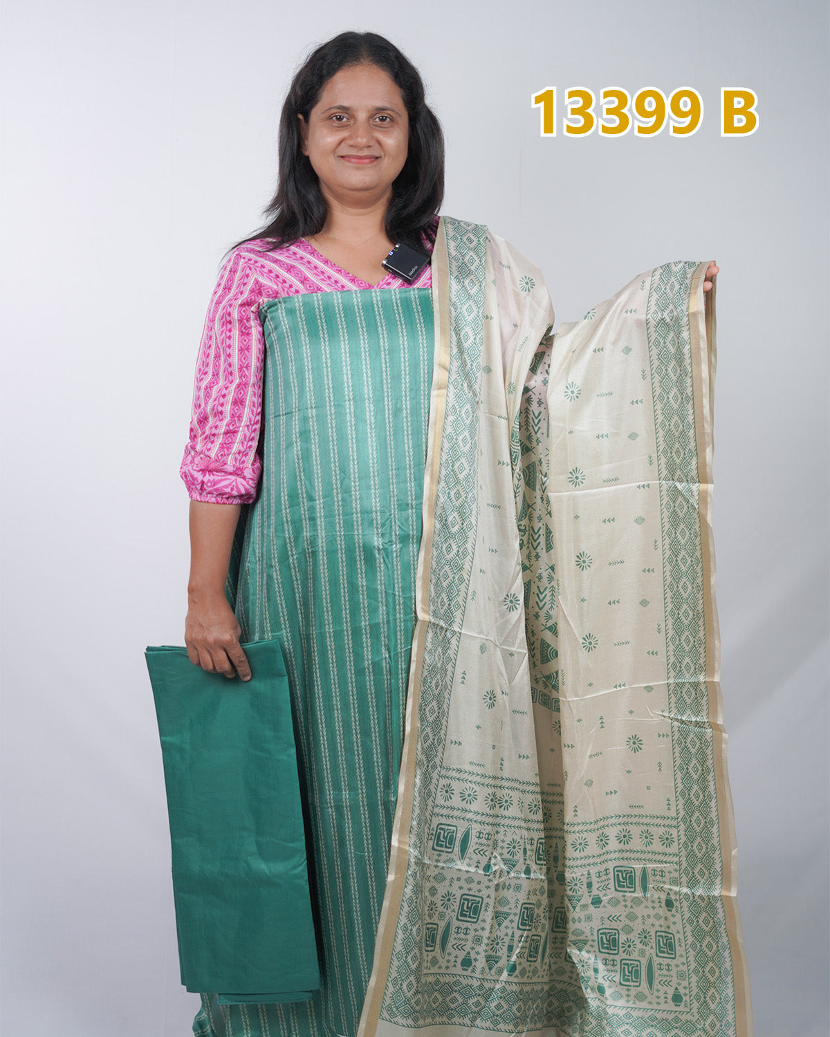 Semi Tussar Unstitched Salwar Suits 13399