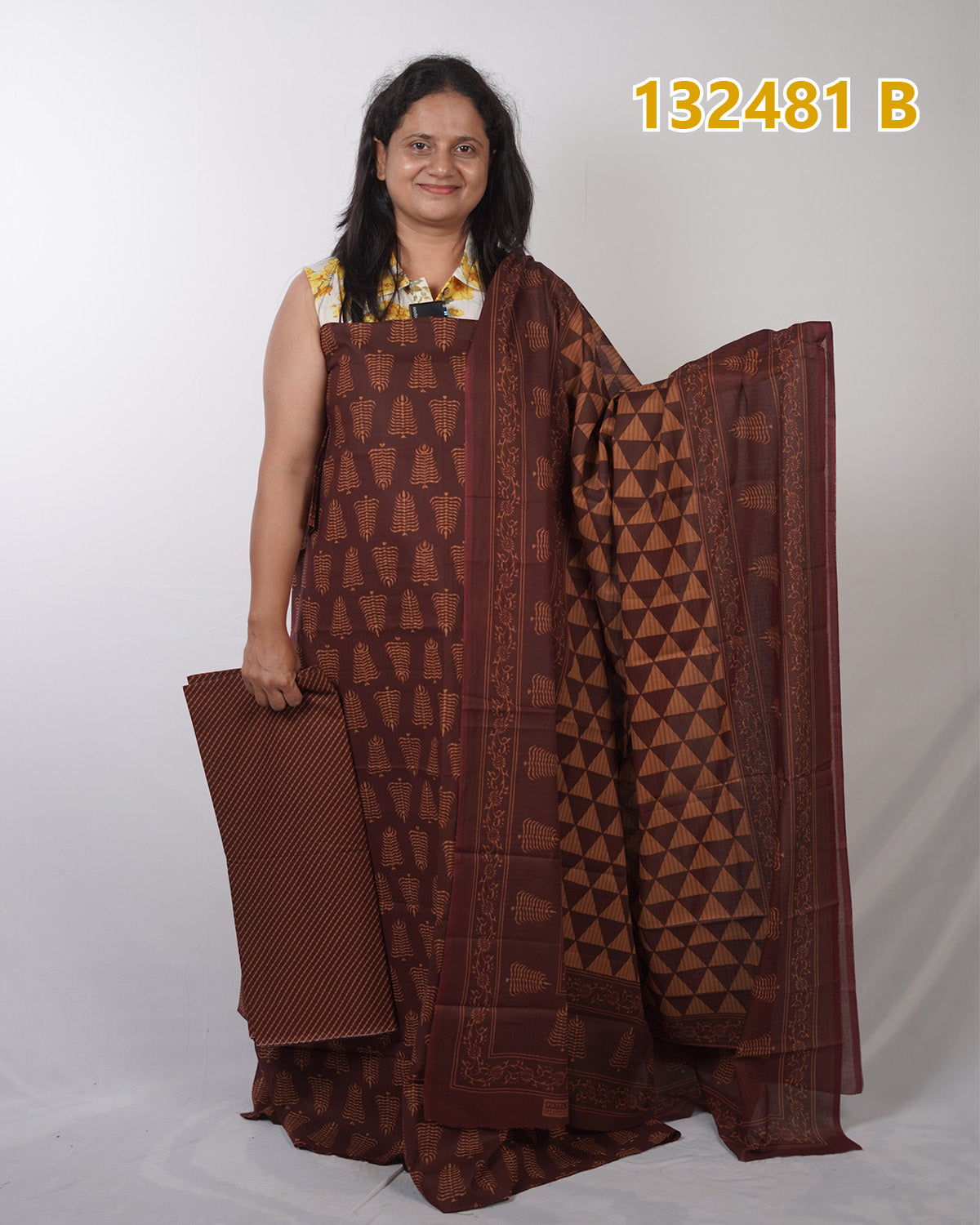 Cotton Unstitched salwar sets 132481