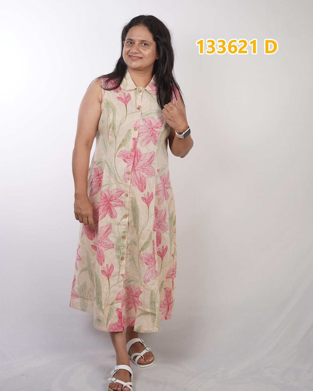 Flax Cotton Frock Kurthis (Code: 133621)