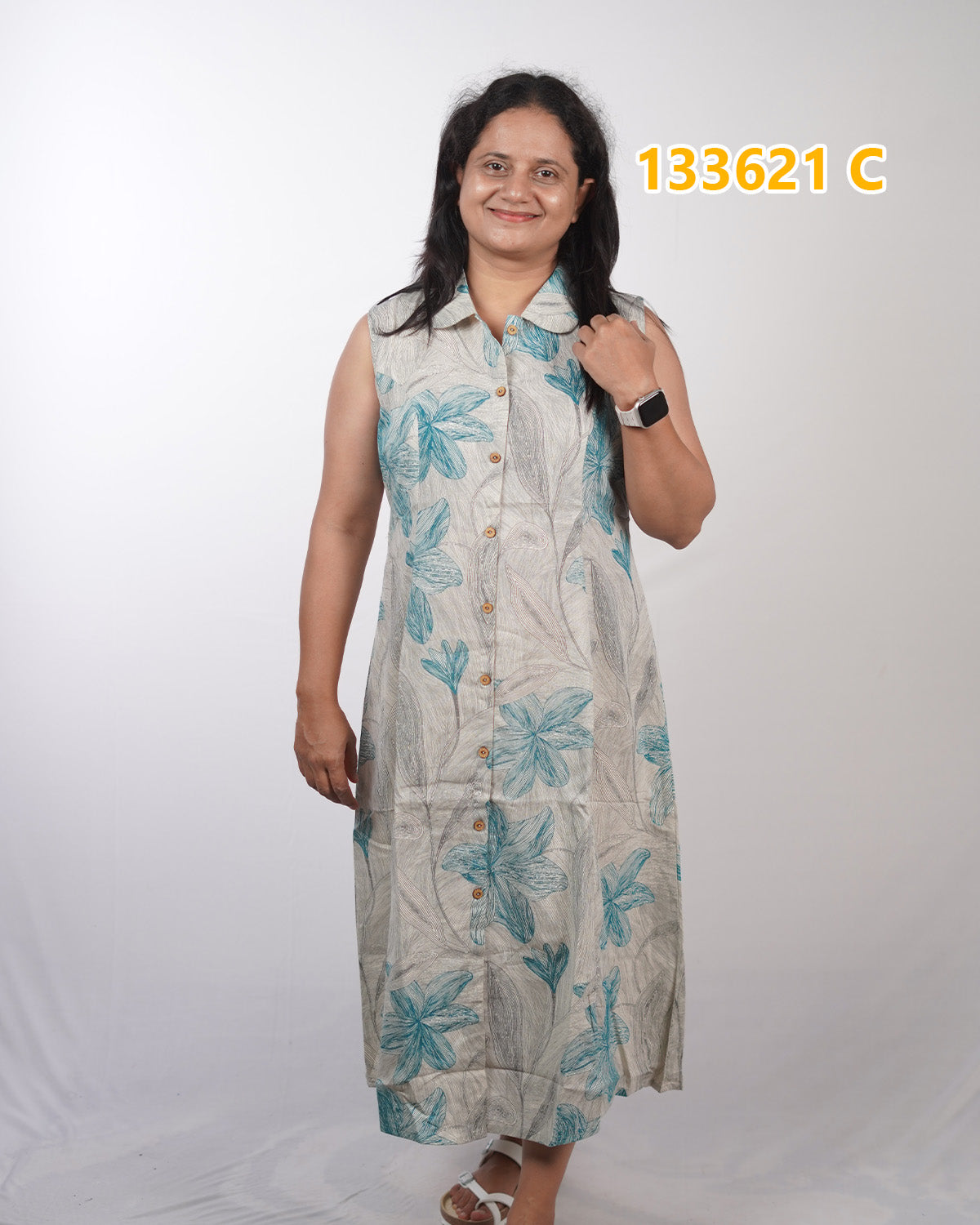 Flax Cotton Frock Kurthis (Code: 133621)