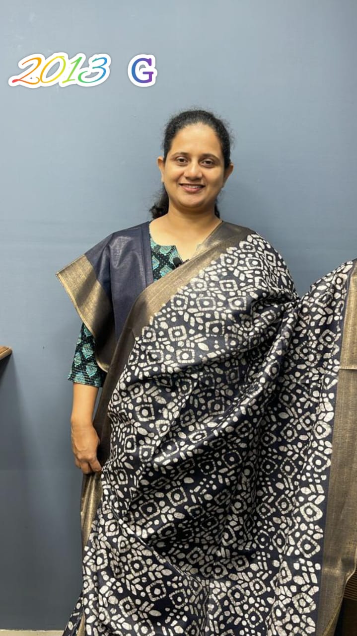 Semi Tusser Silk Saree Batik Print 2013