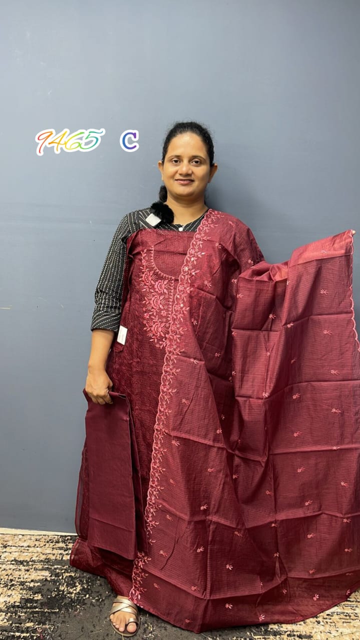 Salwaar Suit Sets NET COTTA with PHULKARI work 9465