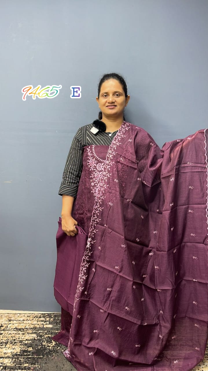 Salwaar Suit Sets NET COTTA with PHULKARI work 9465