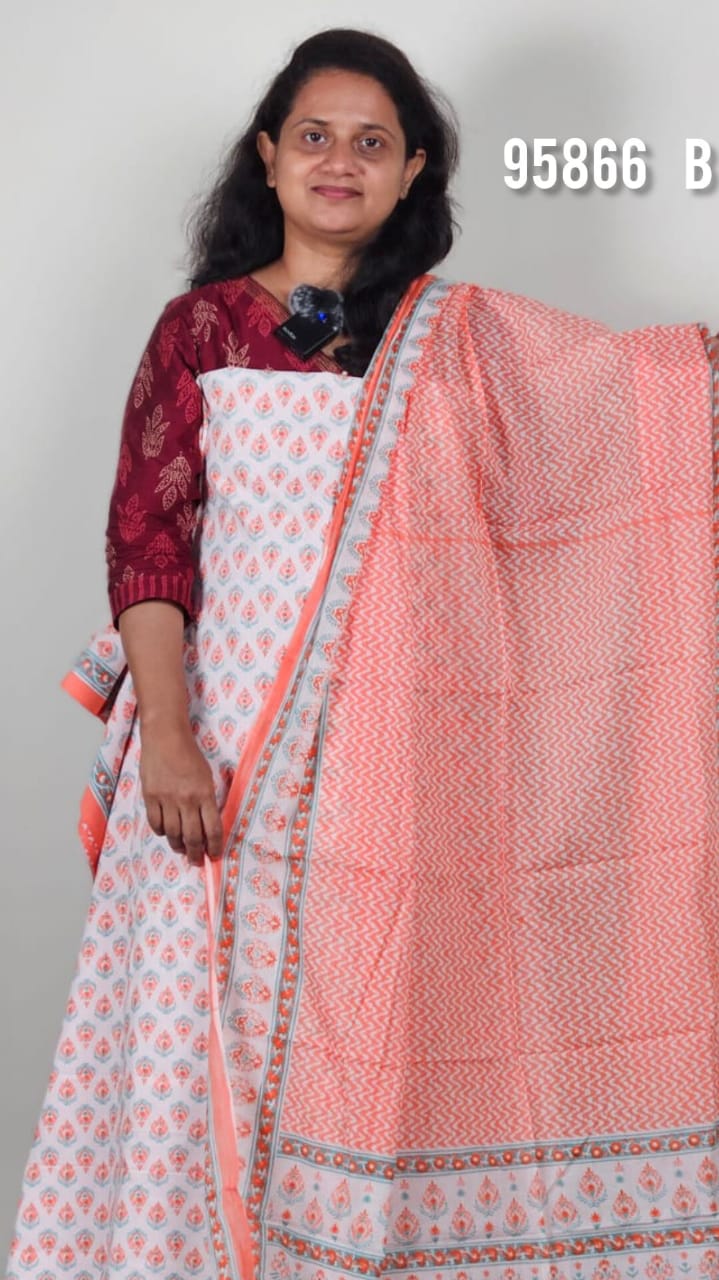 Cotton Unstitched Salwar Suit Sets 95866