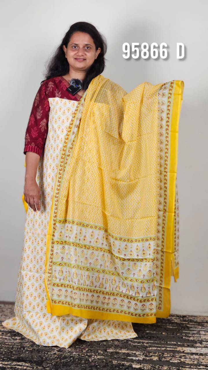 Cotton Unstitched Salwar Suit Sets 95866
