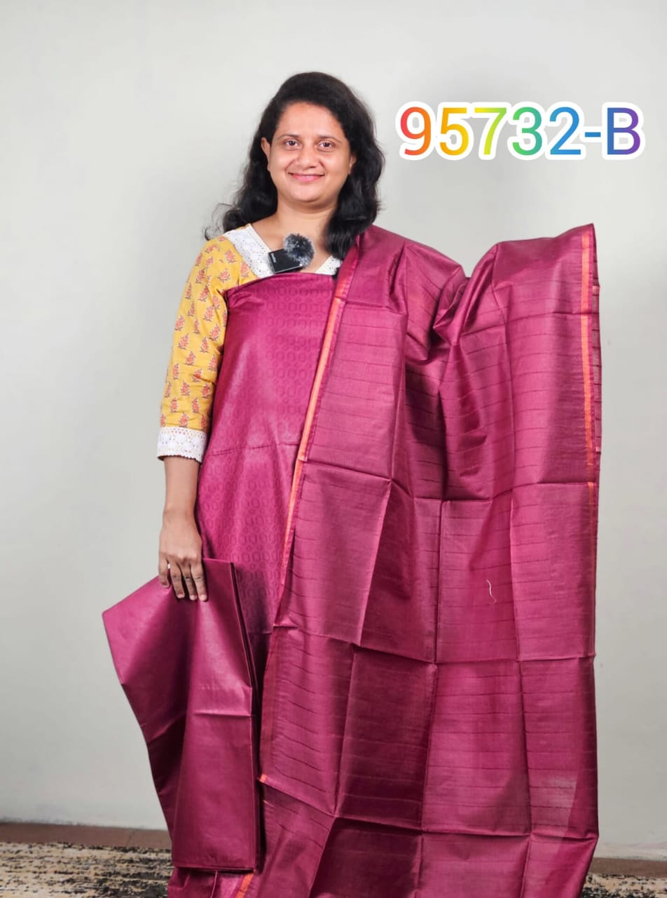 Semi Tussar unstitched salwar suits 95732