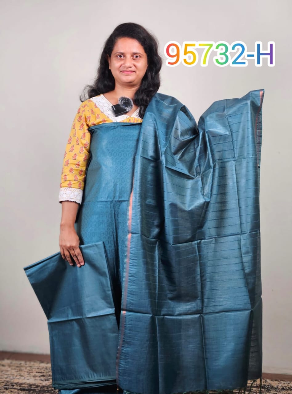Semi Tussar unstitched salwar suits 95732