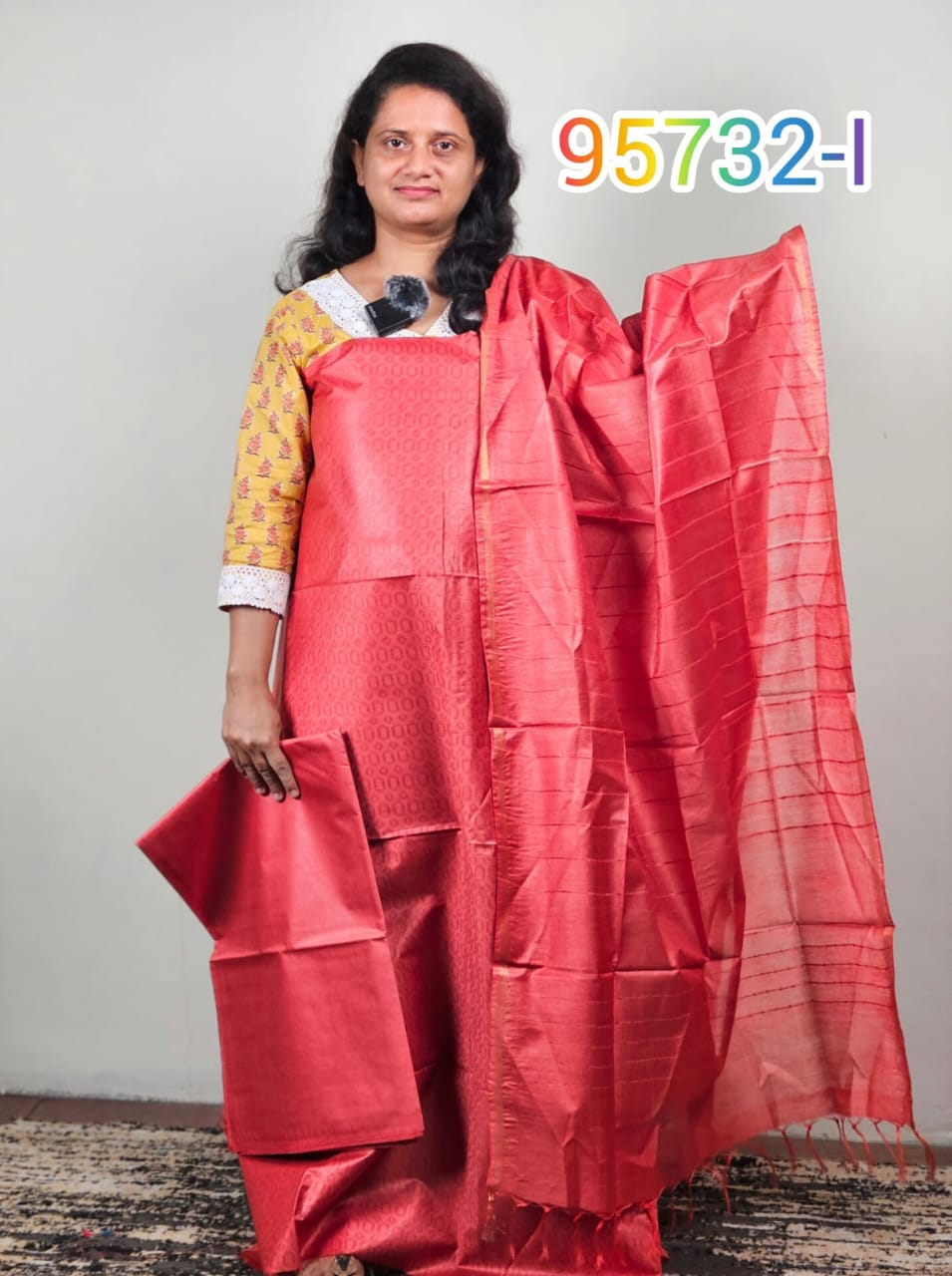 Semi Tussar unstitched salwar suits 95732